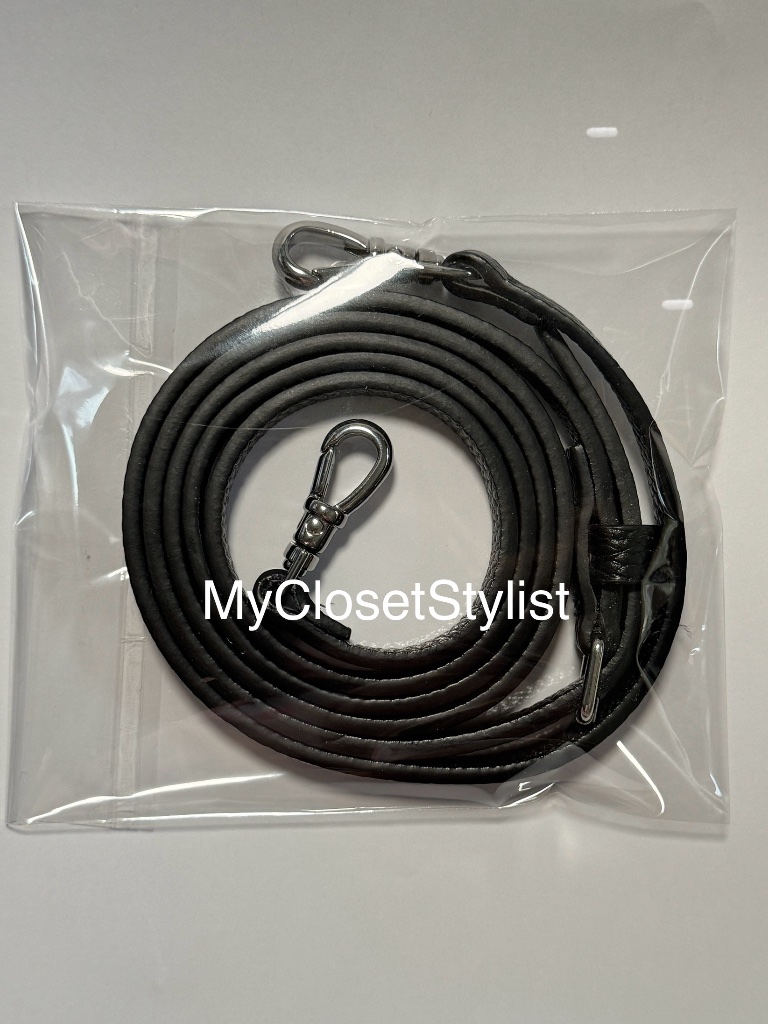 New! Silver H/W Black Leather Adjustable Crossbody Emma Strap! Nib — image 4 of 6